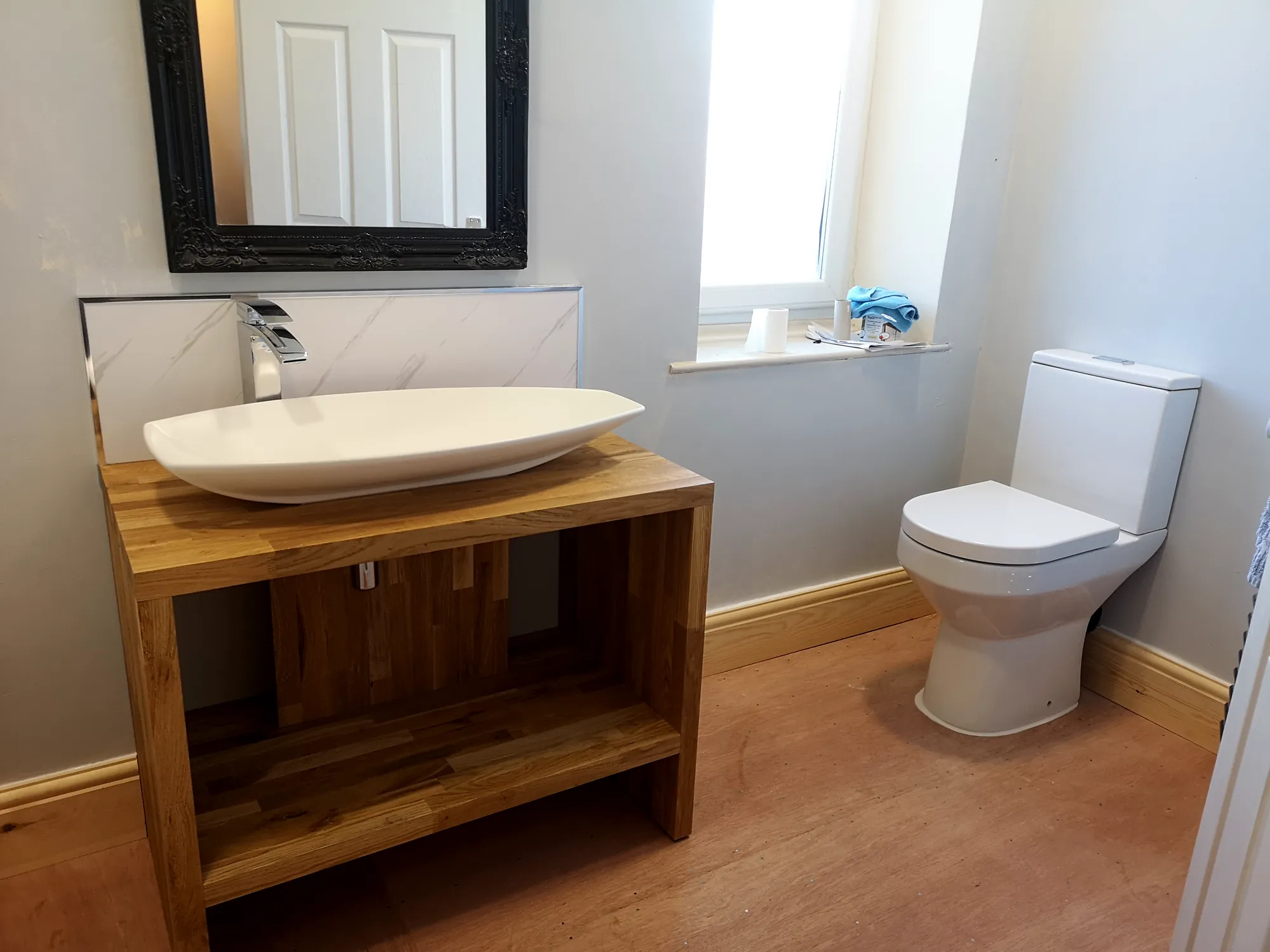 Custom oak vanity